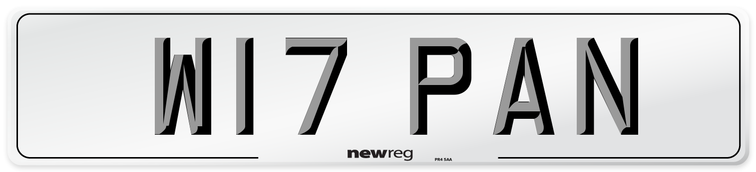 W17 PAN Number Plate from New Reg
